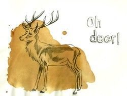 Drawing of the Oh deer! clipart