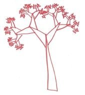 Red outline tree clipart