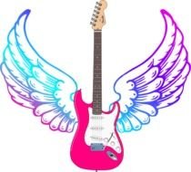 Electric Guitar With Wings Clip Art