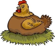 painted brown duck in the hay
