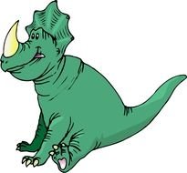 Cartoon green Dinosaurs drawing