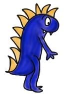 drawing of a blue dragon