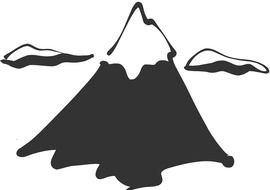 painted mountain with snow on top
