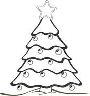 Black And White Christmas Tree Clip Art N17