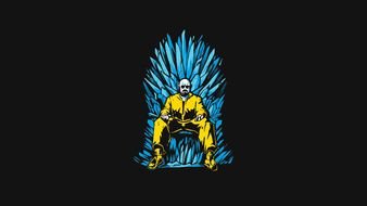 painted angry character on the ice throne