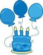 Blue Birthday Cake Clip Art N12