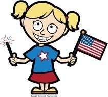 American Girl Clip Art N2