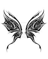 black and white butterfly tattoo on white background