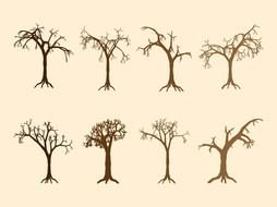 silhouettes of death trees