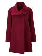 burgundy women coat on a white background