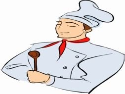 painted chef with a wooden spoon