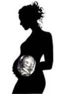 Black silhouette of the pregnant woman clipart
