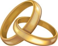 drawn fastened two wedding rings