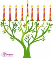 Hanukkah Candle Clip Art N3