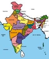 India, colorful Political Map With States