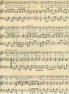 sheet of notepad with musical notes
