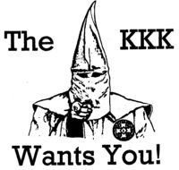 Kkk wants you, black and white poster