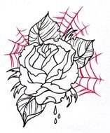 Traditional Rose Tattoo Outline N2