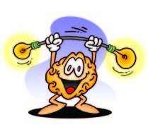 drawn brain lifting barbell