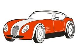 drawing of a red sports car