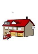 Cartoo Fire Station clipart