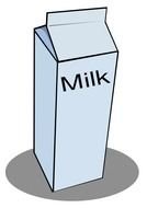 Milk blue Carton box drawing