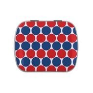 Ikat Snowflakes Dark Red And White Jelly Belly Tins
