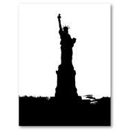 Black And White Statue Of Liberty Silhouette