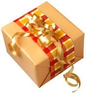 orange gift box as a picture for clipart