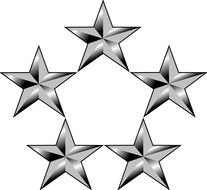 five gray shiny stars as a graphic illustration