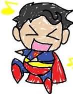 Colorful singing Superman clipart