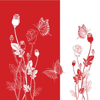 Red Rose With Butterfly N2