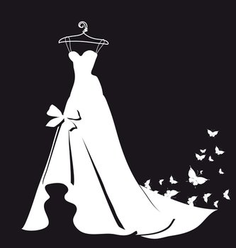 Wedding Dress Silhouette Vector N2