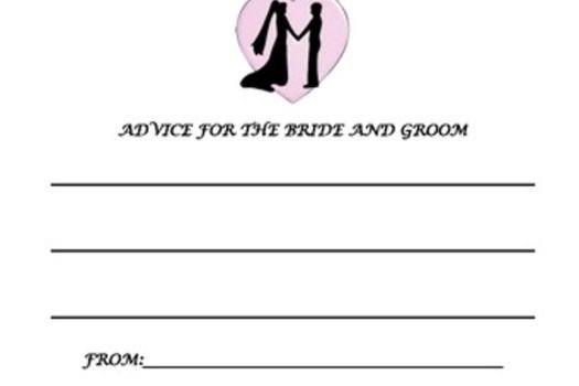 Free Printable Wedding Advice Cards