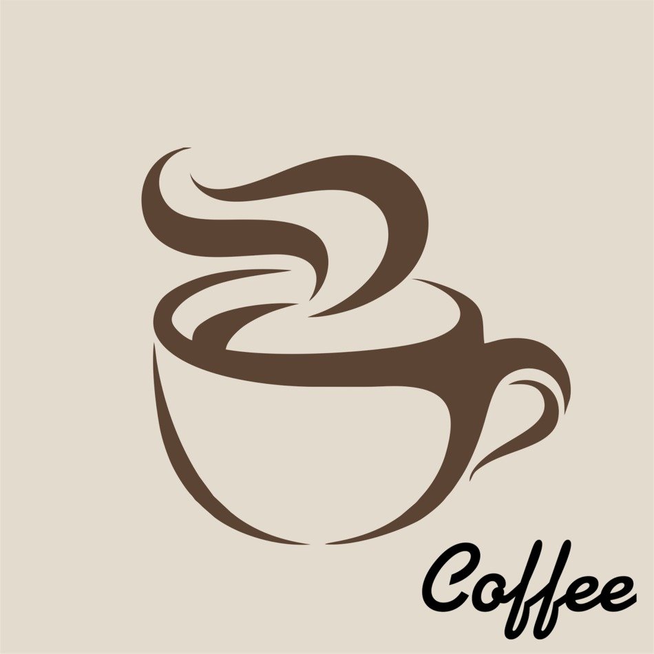 Clip art of coffee cup with an inscription