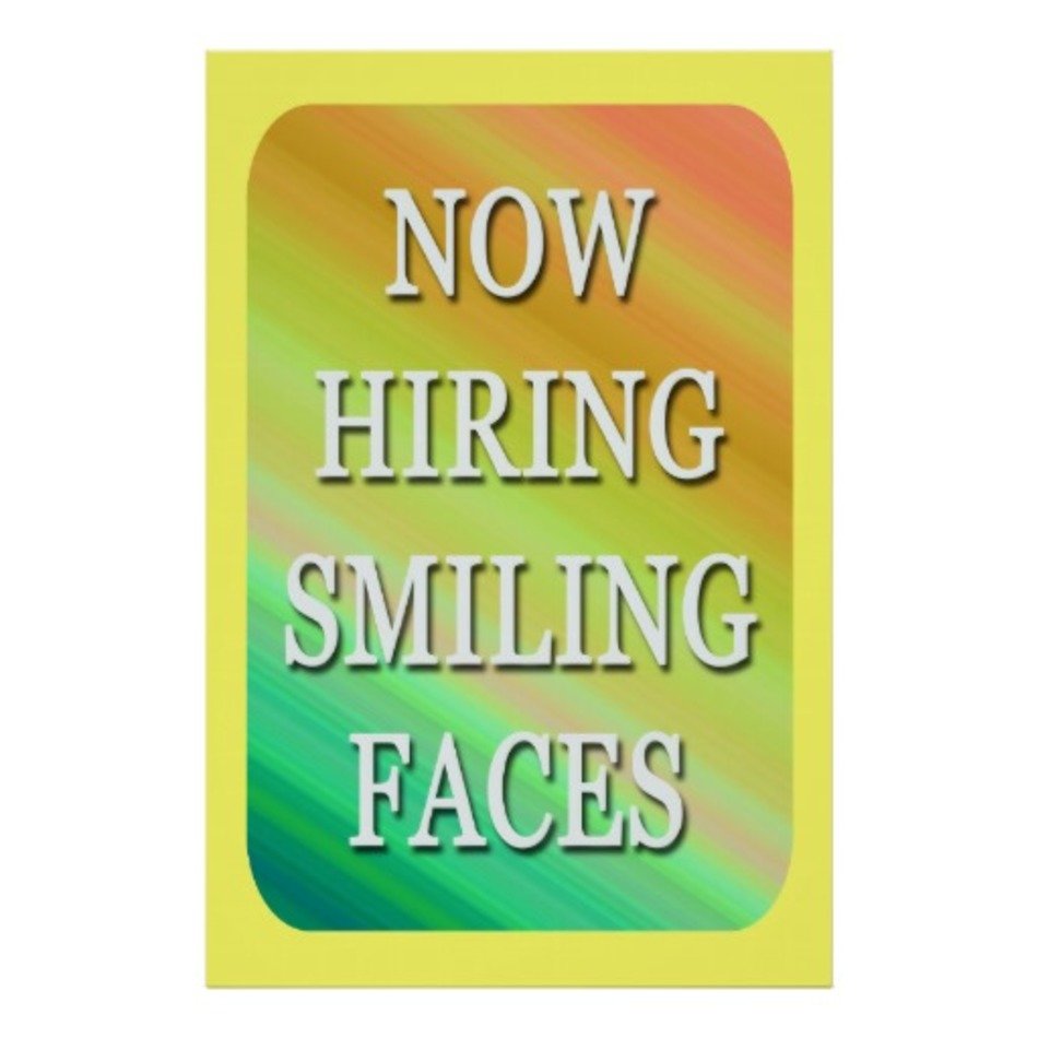 Sign Now Hiring Smiling Faces