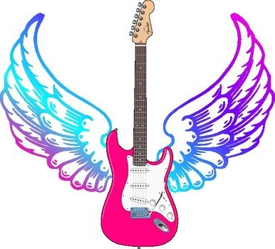 Electric Guitar With Wings Clip Art