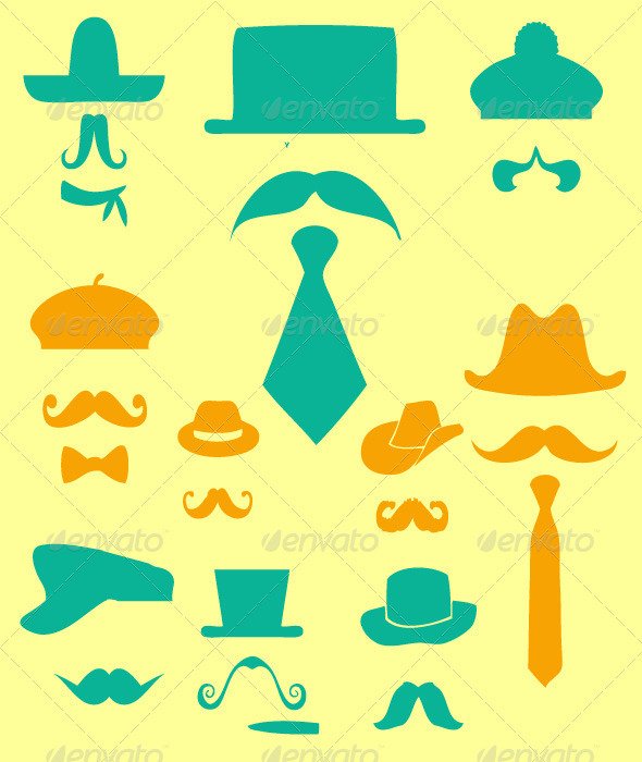 GraphicRiver Mustache Digital Clipart 7328999