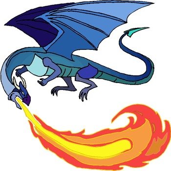 Cartoon Dragon Breathing Fire N15