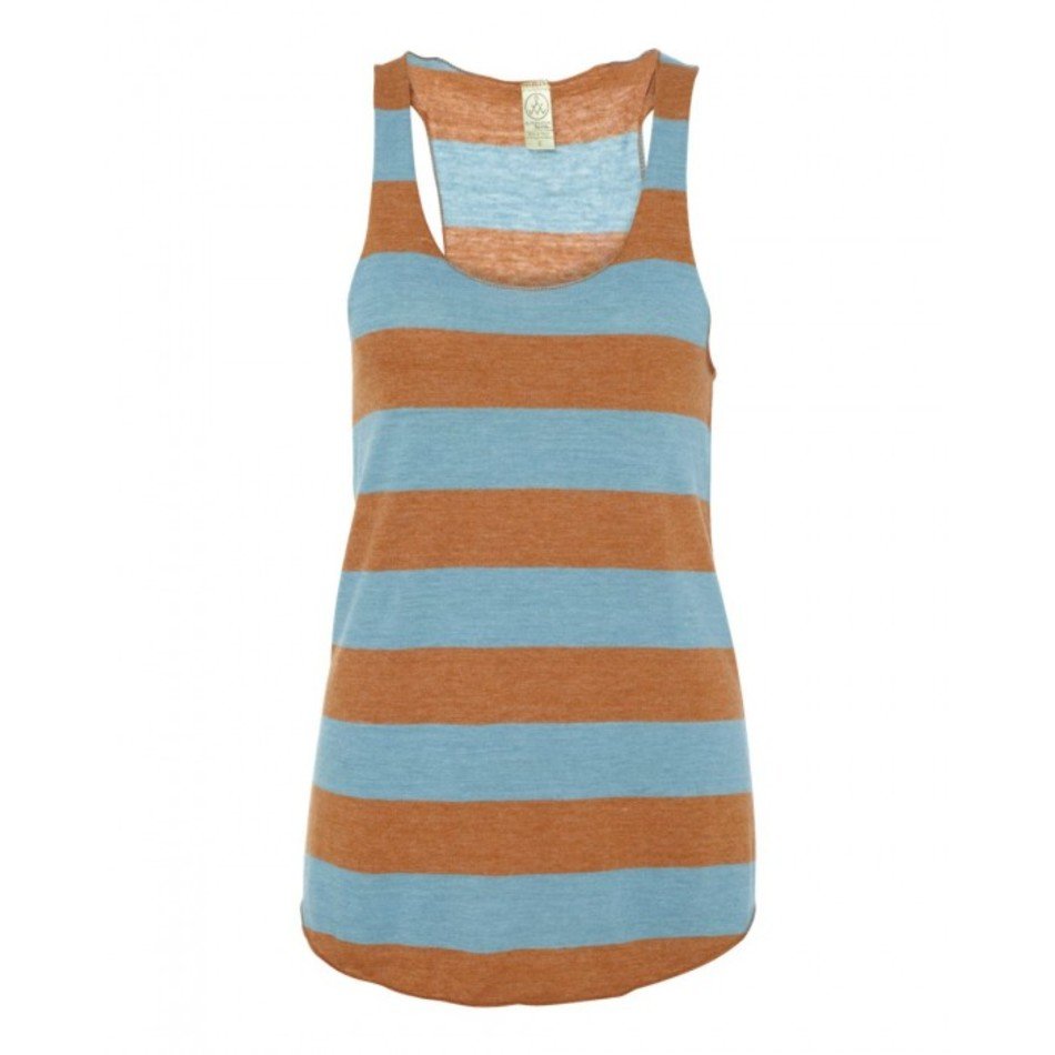 Alternative Ladies Meegs Eco Jersey Ugly Stripe Racer Tank 1927ej