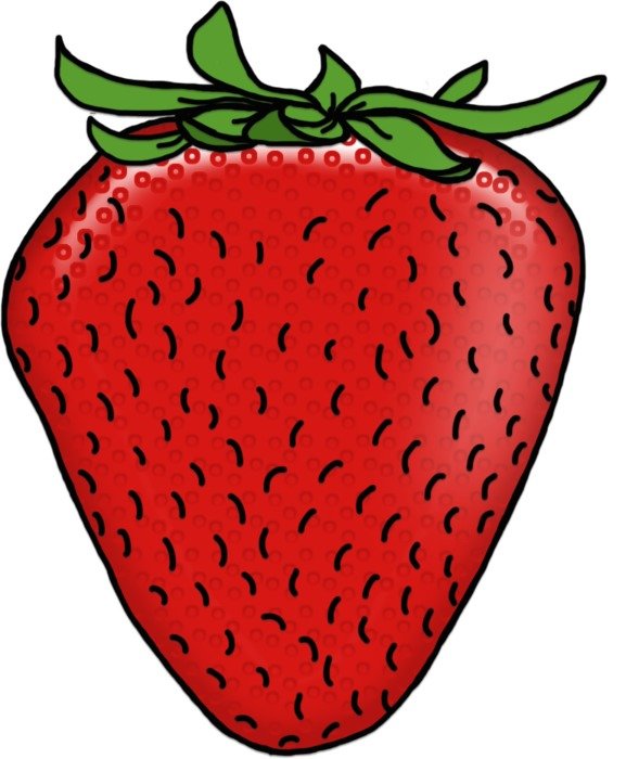 Clip art of the red strawberry