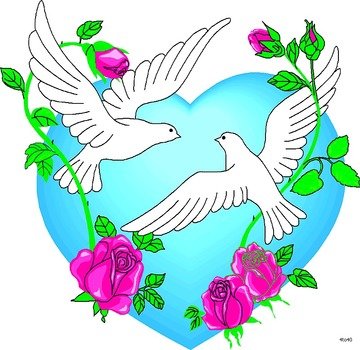 Wedding Love Birds Clip Art N17