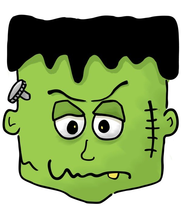 Green zombie face free image download