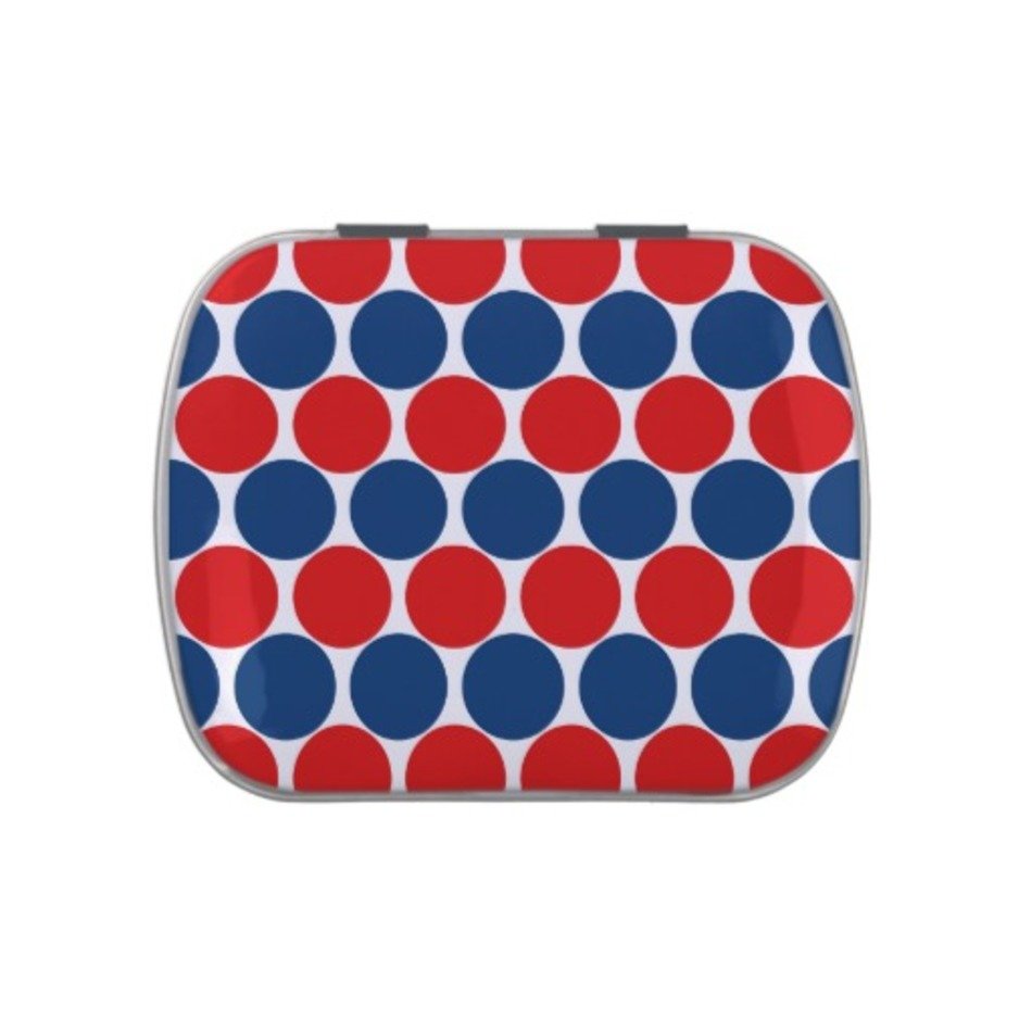 Ikat Snowflakes Dark Red And White Jelly Belly Tins