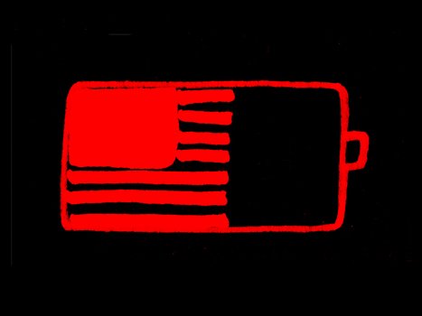 red drawing on the black background