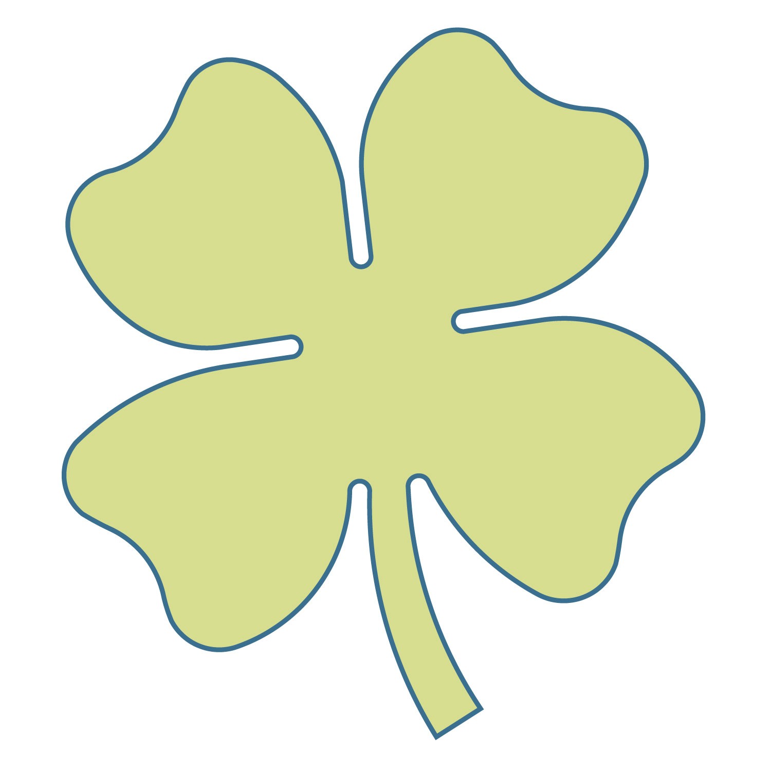 Green four leaf clover drawing free image download