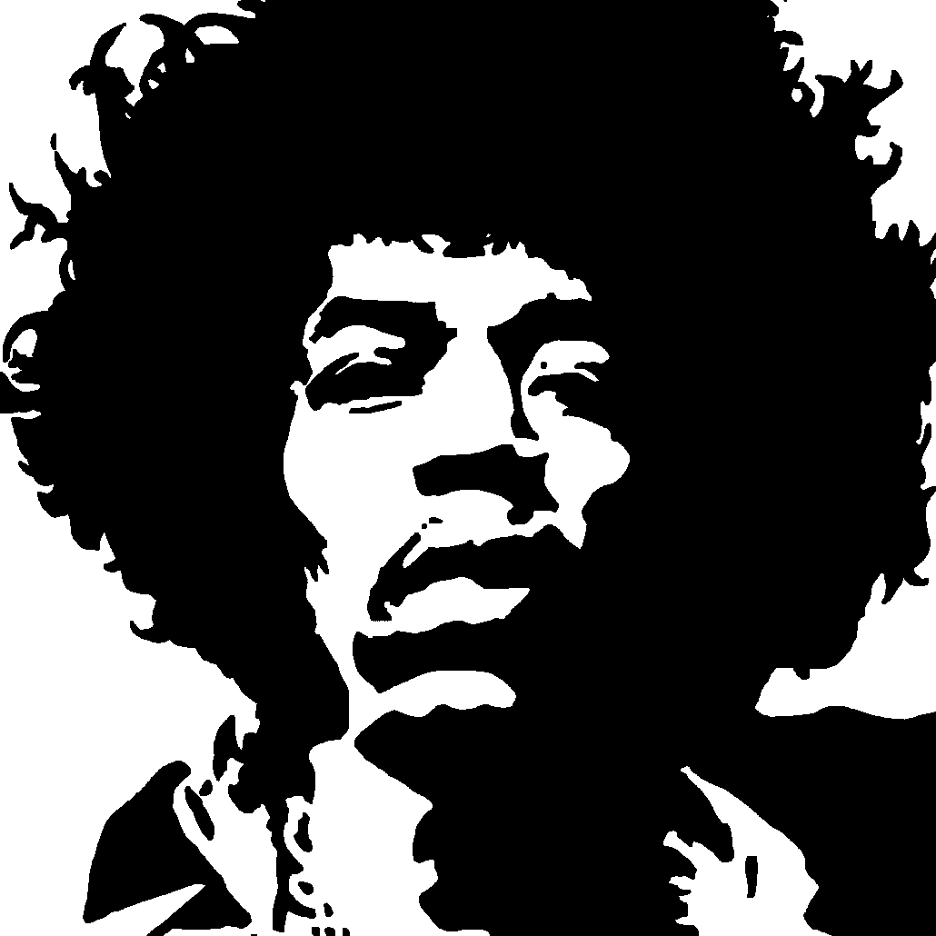 Black and white portrait of guitarist Jimi Hendrix free image download