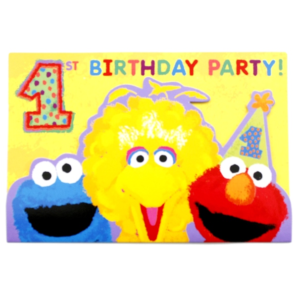 Blank Sesame Street 1st Birthday Invitations free image download