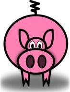 Standing cartoon pig clipart