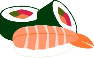 Japanese Sushi as a graphic illustration